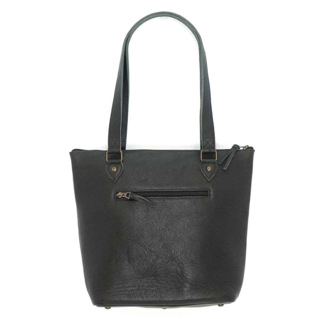 Almost Perfect Ebony Leather Tote