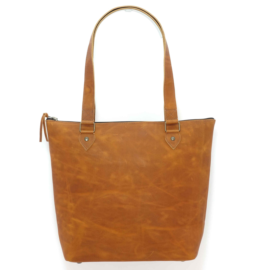 Almost Perfect Honey Leather Tote