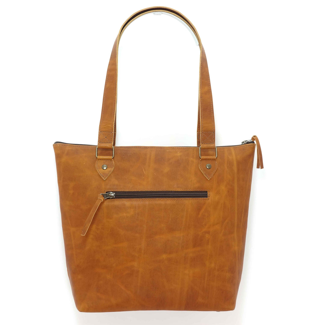 Almost Perfect Honey Leather Tote