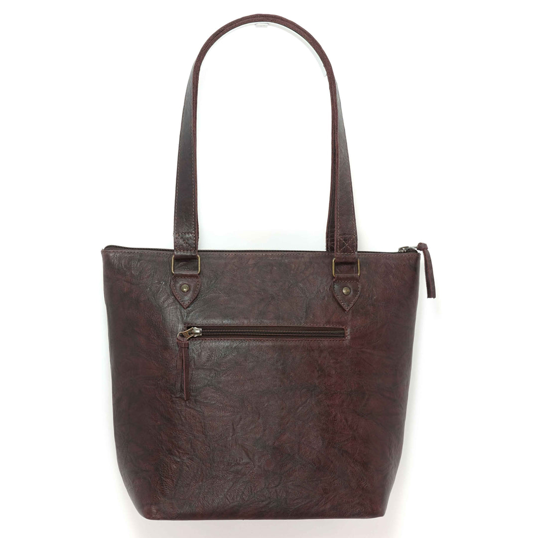 Almost Perfect Merlot Leather Tote