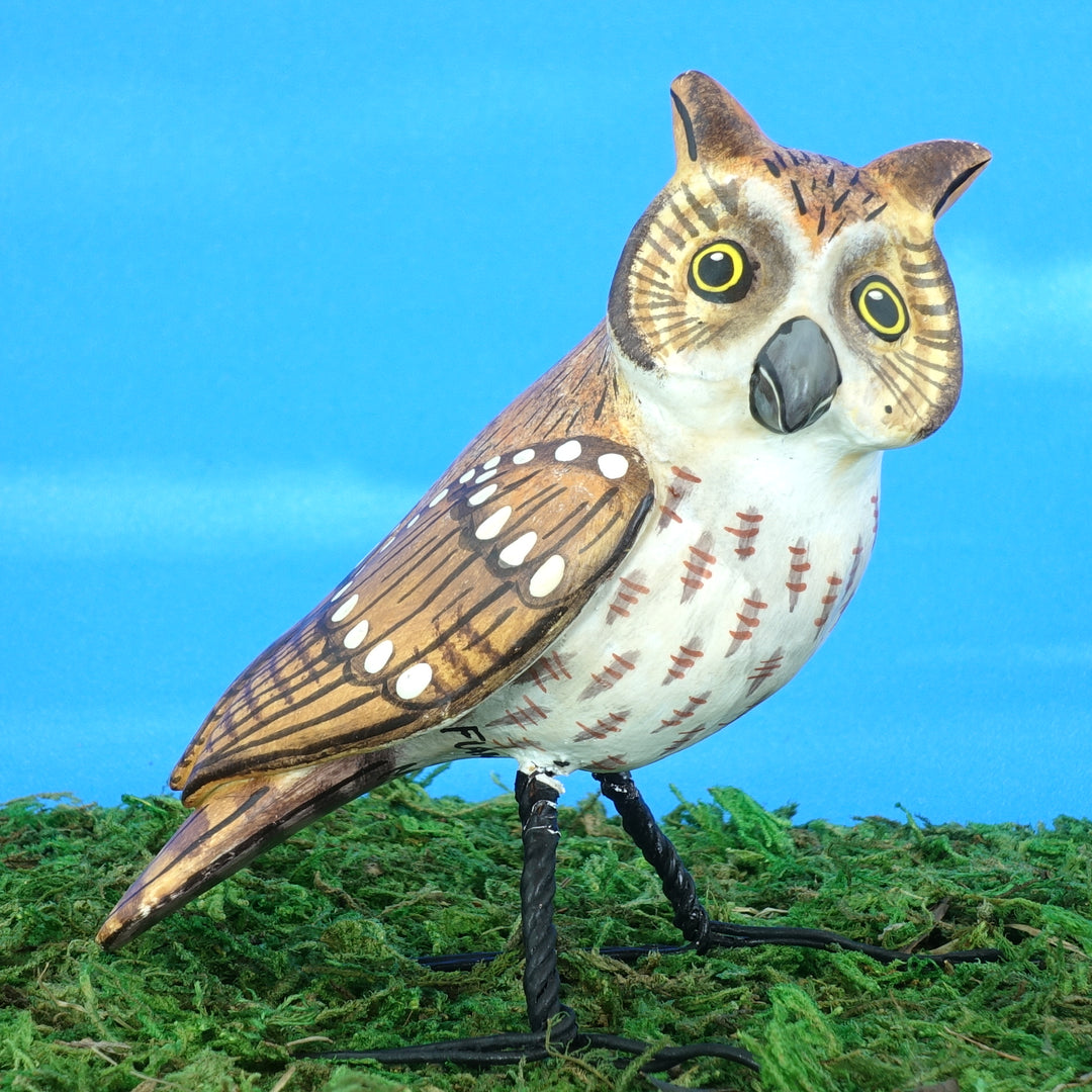 Flammulated Owl Ceramic Figurine