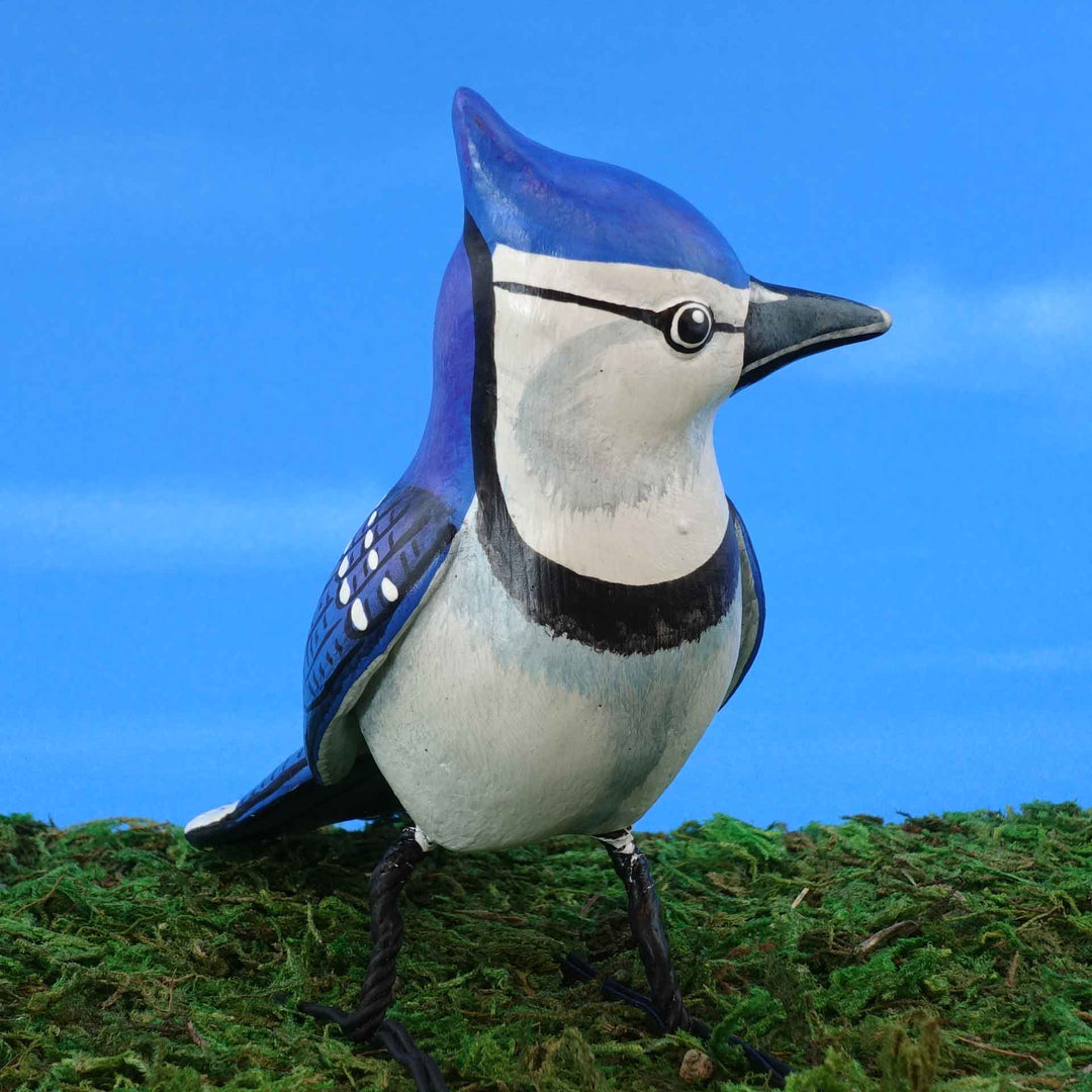 Blue Jay Ceramic Figurine