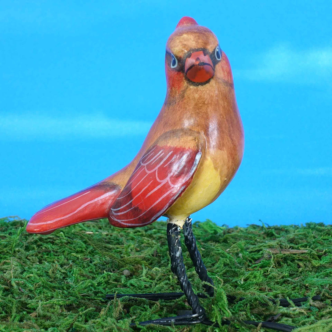 Cardinal Female Ceramic Figurine