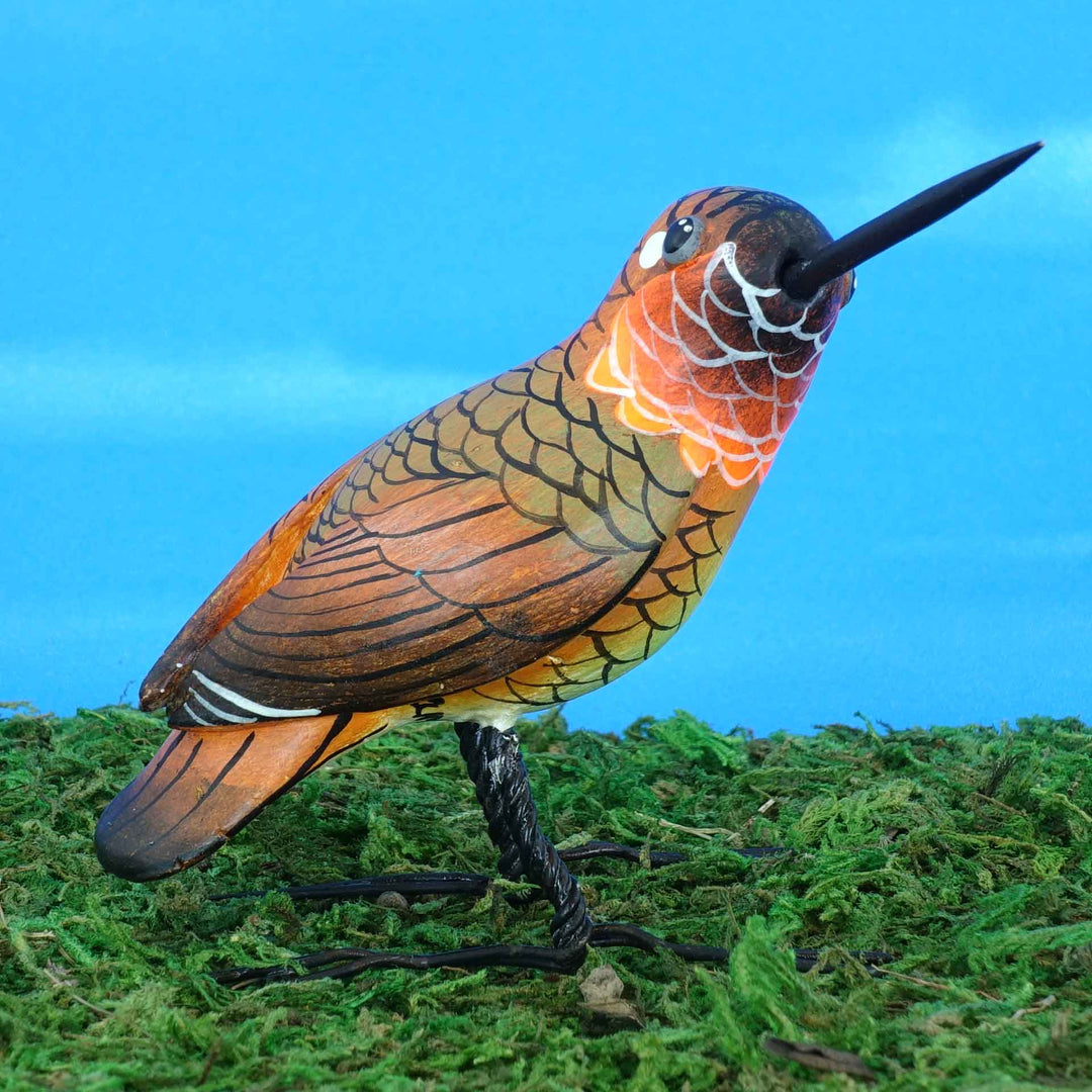 Cinnamon Hummingbird Ceramic Figurine