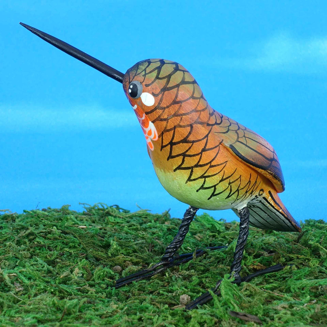 Cinnamon Hummingbird Ceramic Figurine