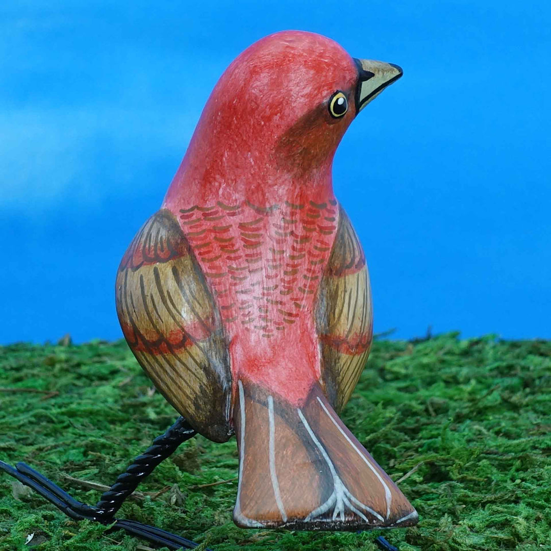 Common Rosefinch Ceramic Figurine