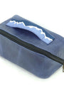 Guatemalan leather toiletry bag in a cobalt blue