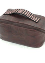 Guatemalan leather toiletry bag in a merlot color