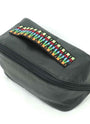 Guatemalan leather toiletry bag in black