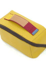 Guatemalan leather toiletry bag in yellow