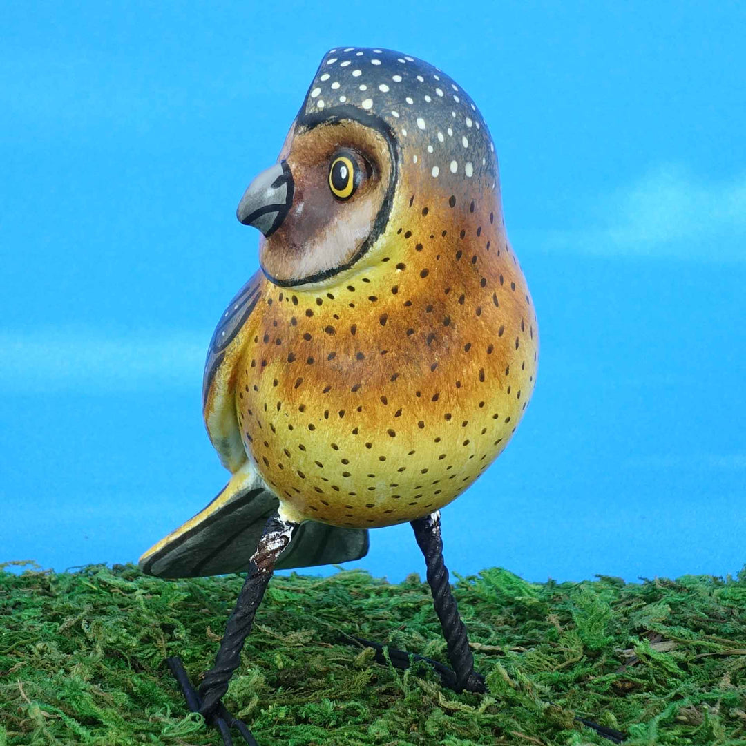 Masked Owl Ceramic Figurine