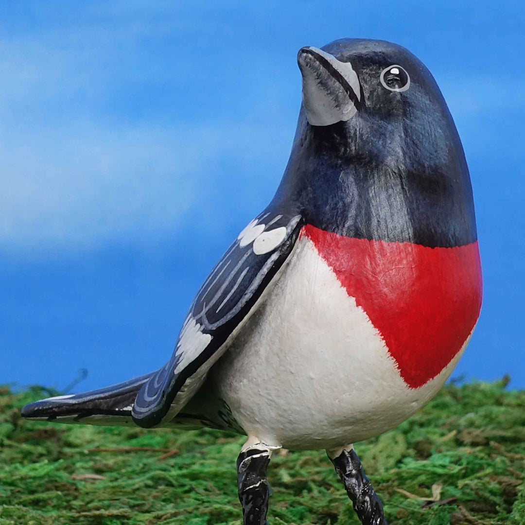 Rose Breasted Grosbeak Ceramic Figurine