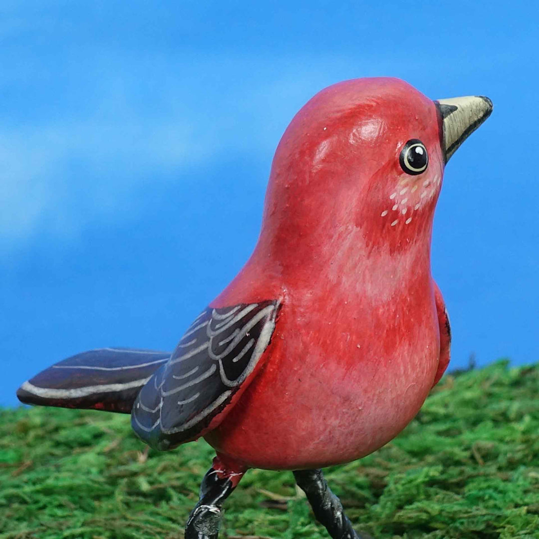 Scarlet Tanager Ceramic Figurine