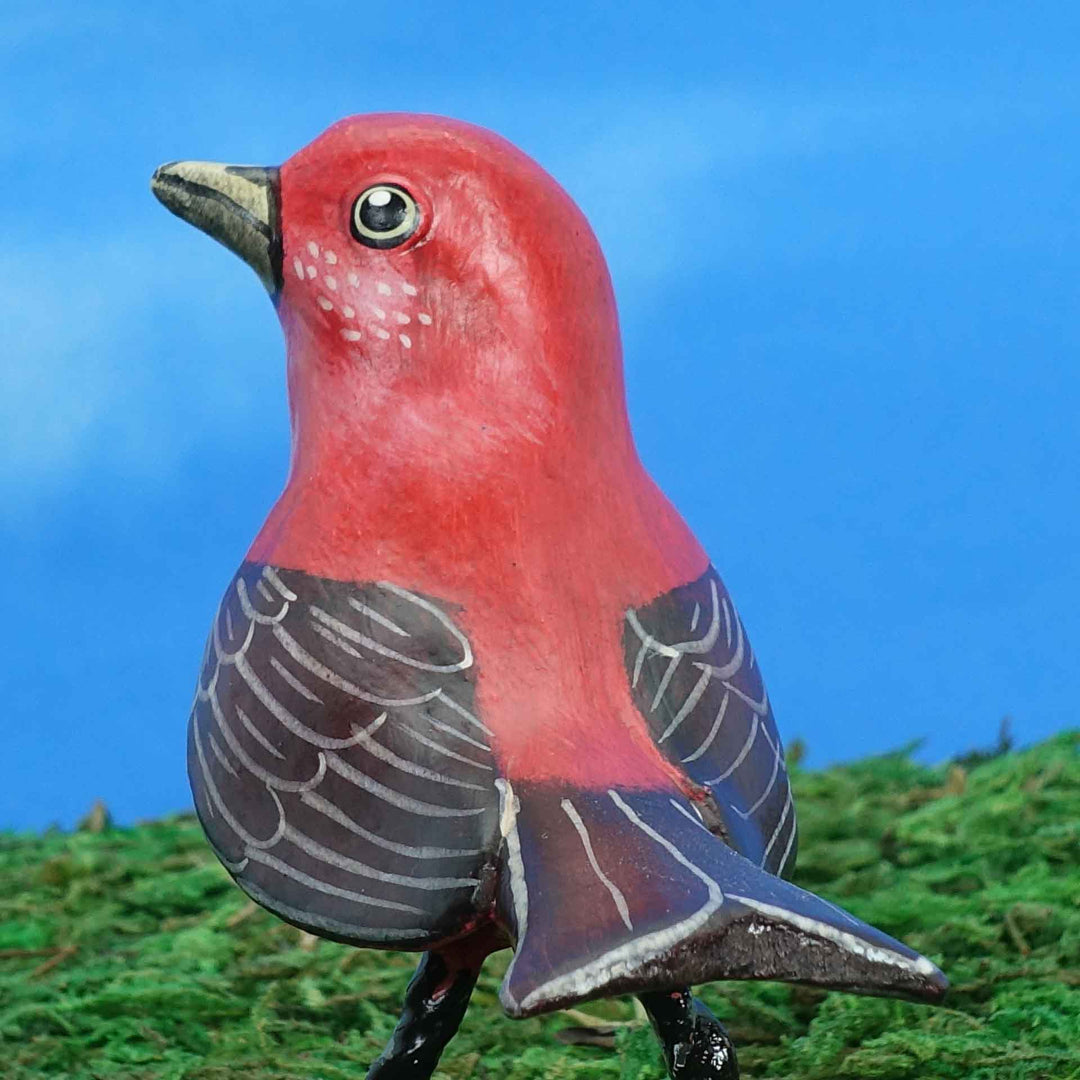 Scarlet Tanager Ceramic Figurine