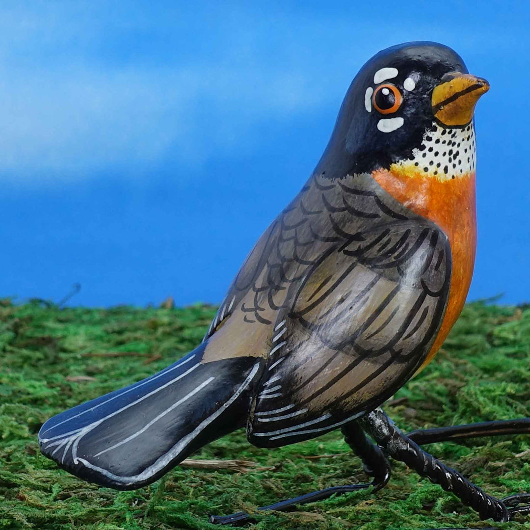 American robin ceramic figurine
