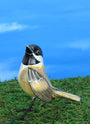 Black capped chickadee ceramic figurine