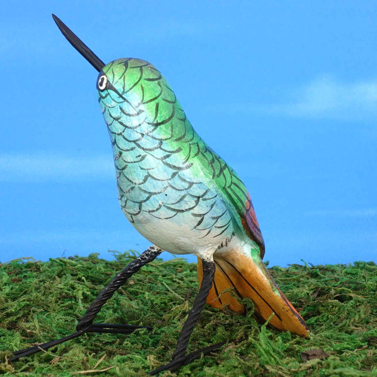 Ceramic figurine of an Emerald Hummingbird