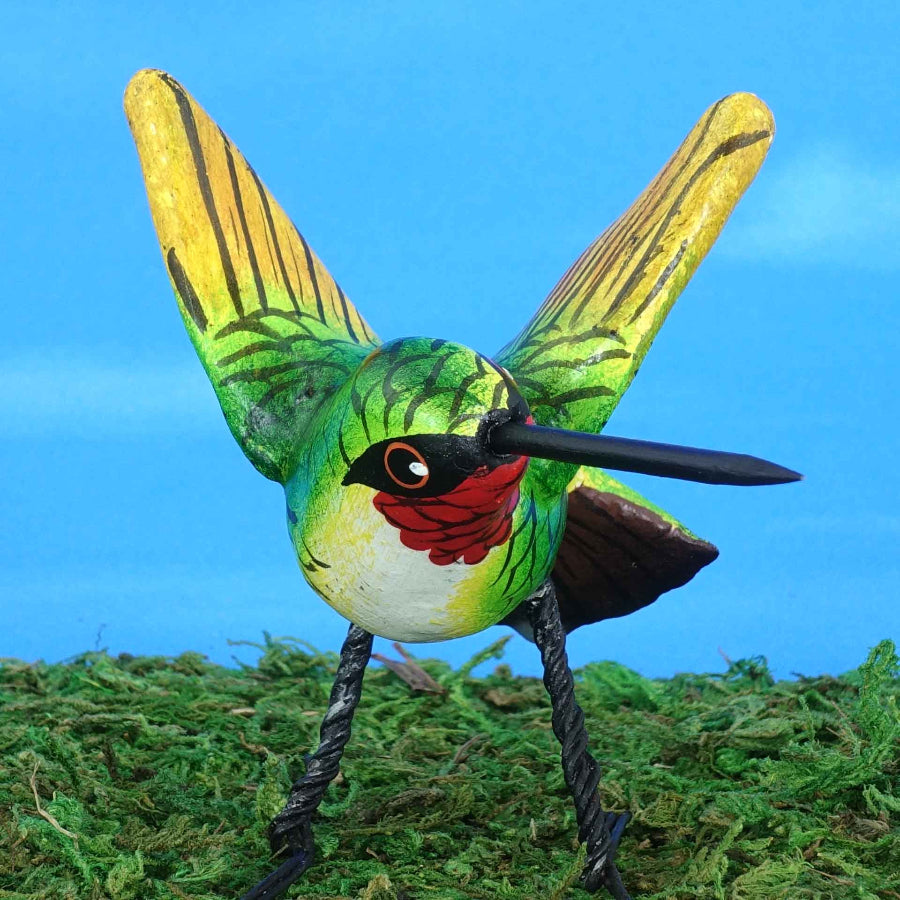 Ceramic figurine of a Ruby-Throated Hummingbird
