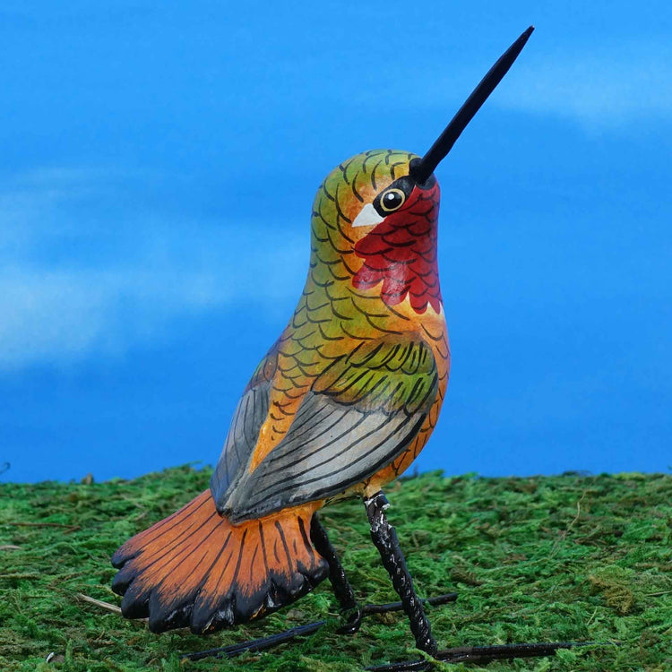Ceramic figurine of a Rufous Hummingbird