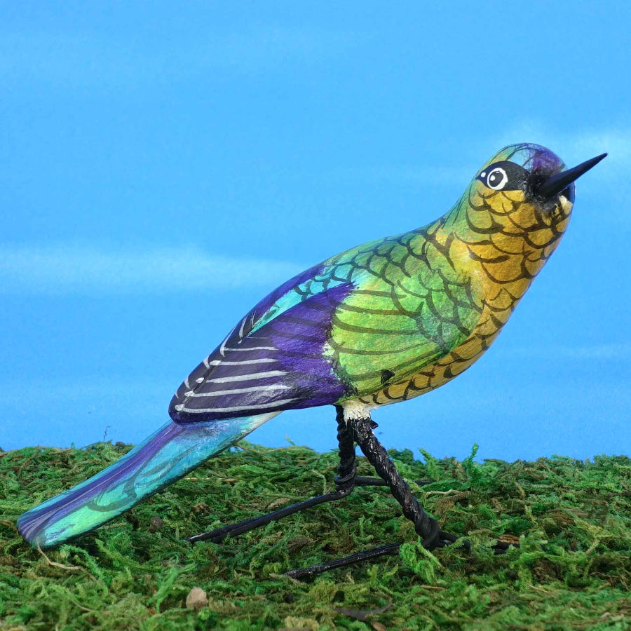 Ceramic figurine of a Violet-Tailed Hummingbird