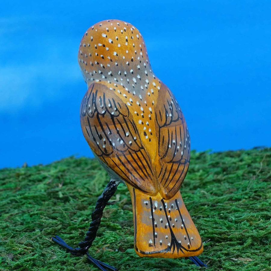 Ceramic Barn Owl figurine, back view