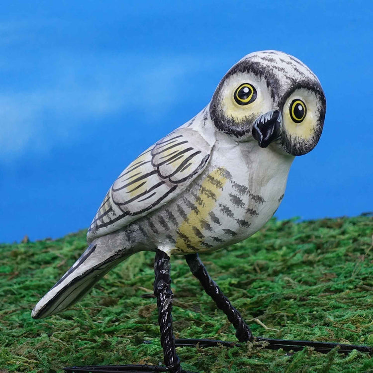 Ceramic Snowy Owl figurine, front view