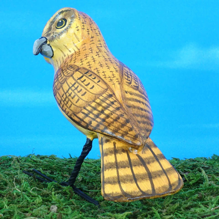 Ceramic Pel's Fishing Owl figurine, back view