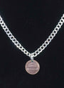 Cuban style sterling silver chain with a penny pendant