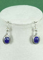 Dark blue jade and sterling silver earrings