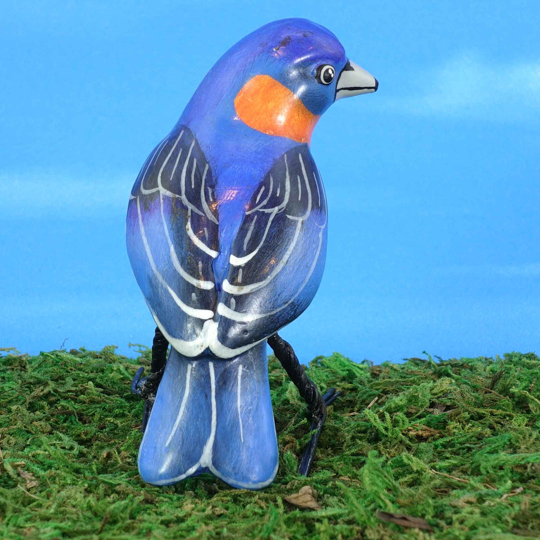 Bluebird ceramic figurine, back view