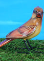 Female cardinal ceramic figurine