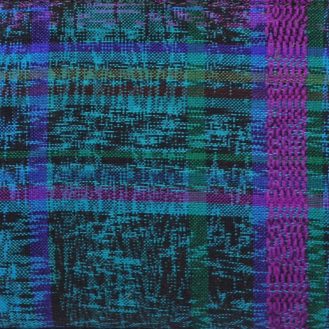 Hand-woven fabric liner in azure blue, crafted in Guatemala