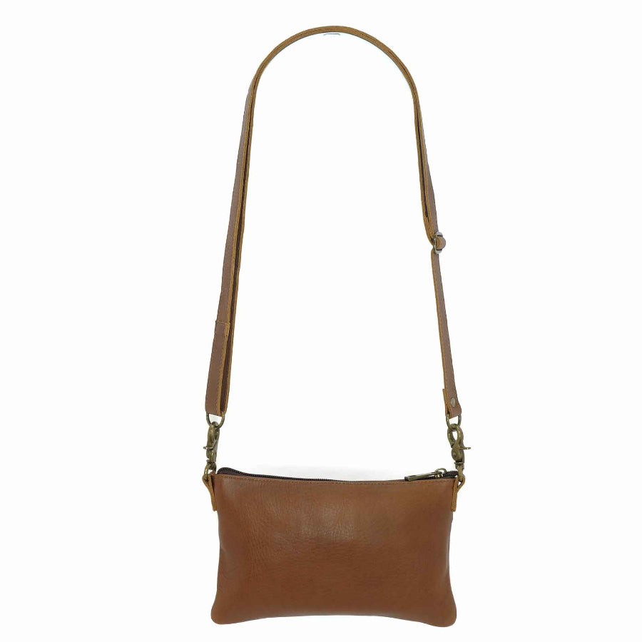 Handcrafted leather belt bag in a cognac brown,back view