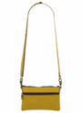 Handcrafted crossbody bag in a saffron yellow