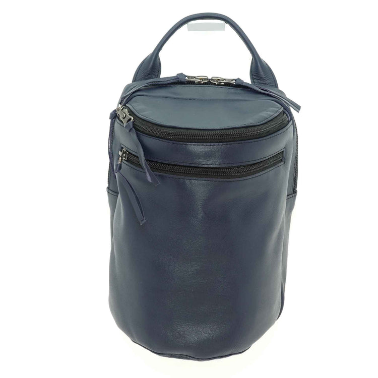 Handmade chest pack in a dark blue leather