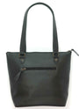 Handmade leather tote bag in ebony back, crafted in Guatemala