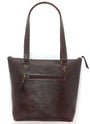Handmade leather tote bag in merlot, crafted in Guatemala