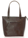 Handmade leather tote bag in pecan brown, crafted in Guatemala