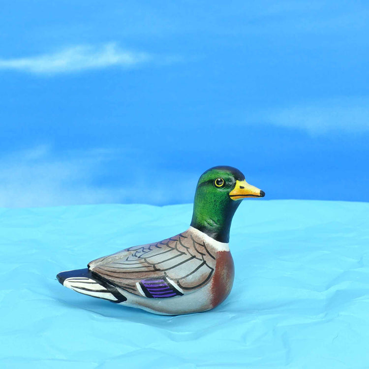 Mallard duck ceramic figurine