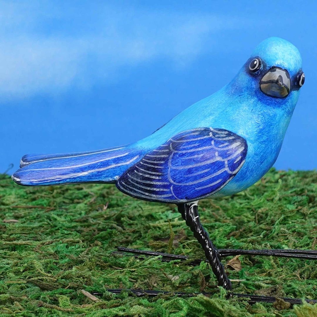 Mountain bluebird ceramic figurine