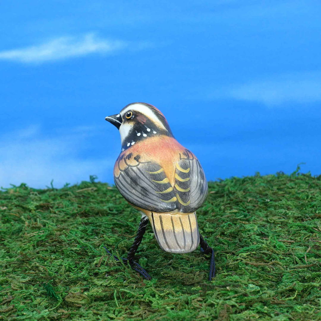 Northern Bobwhite ceramic figurine, back view