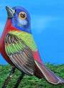 Painted bunting ceramic figurine