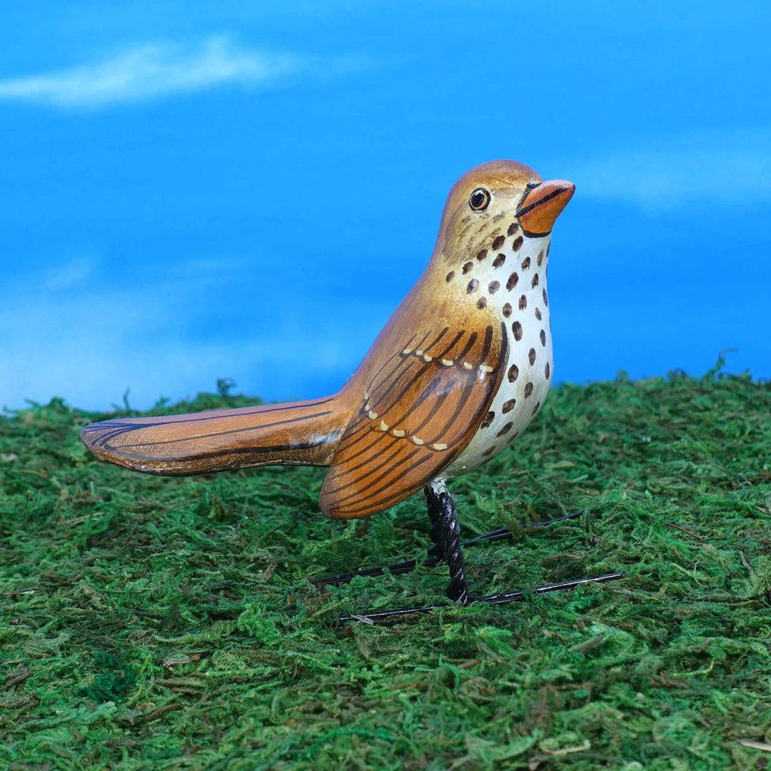 Wood thrush ceramic figurine