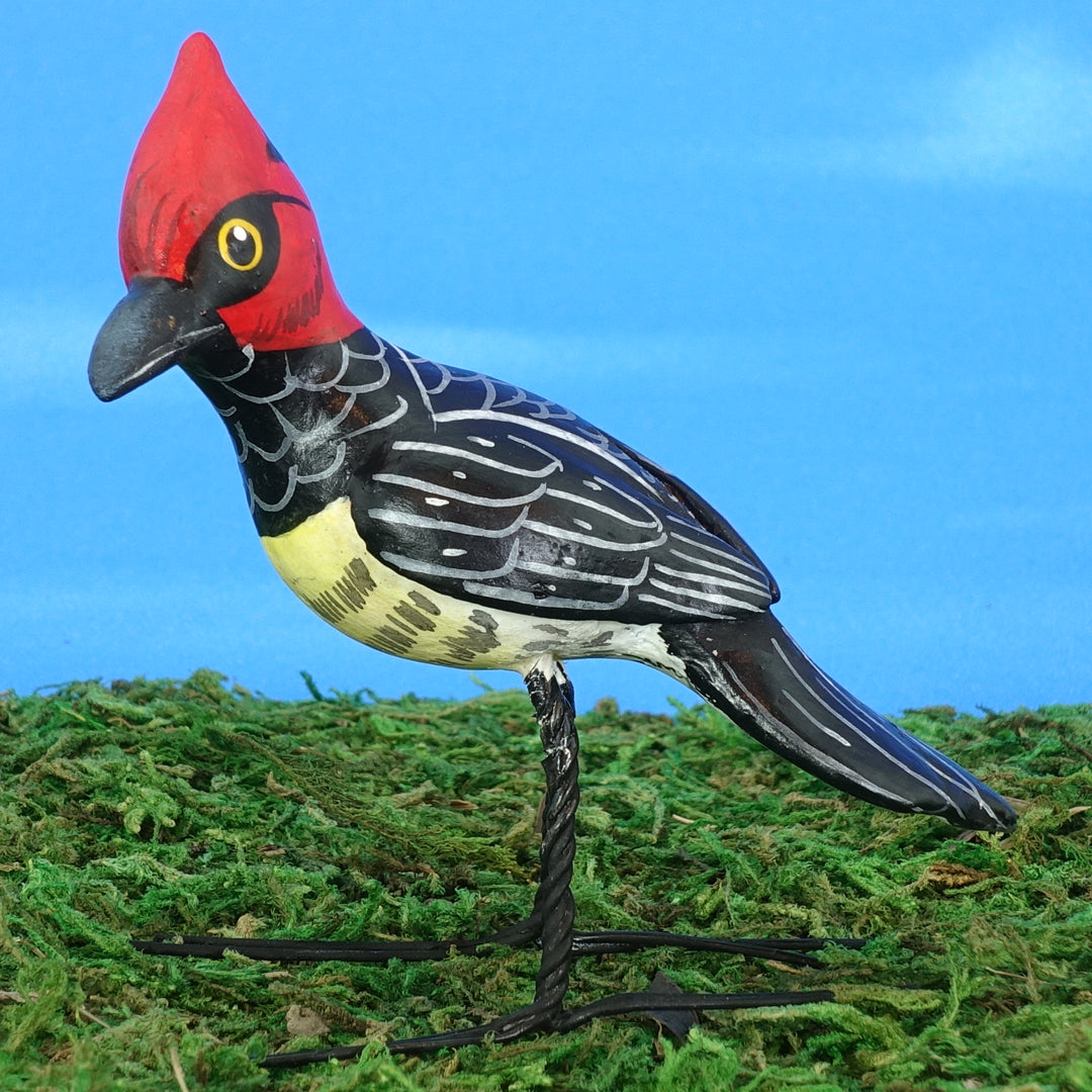 Helmeted Woodpecker Ceramic Figurine