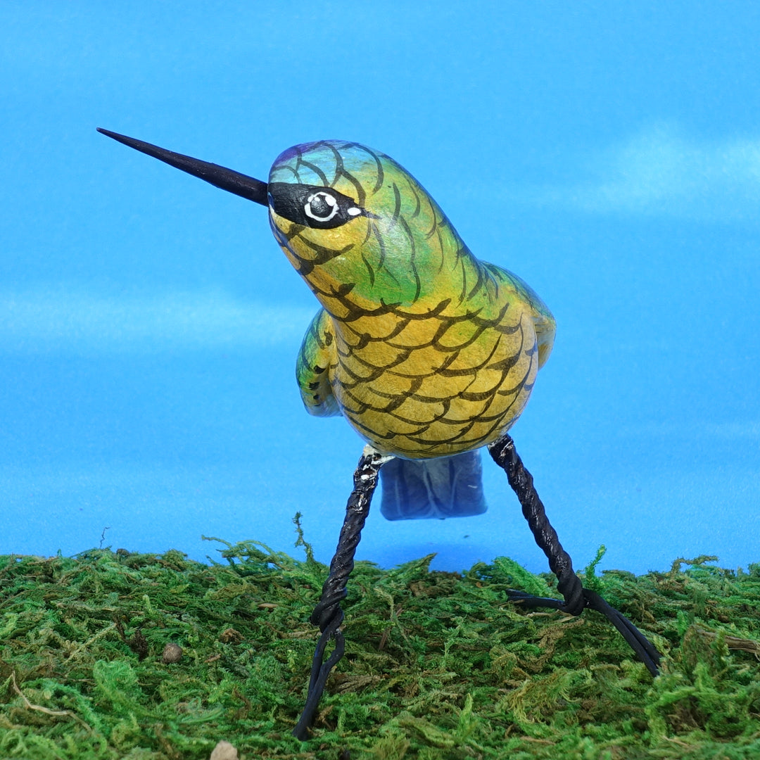 Violet-Tailed Hummingbird Ceramic Figurine