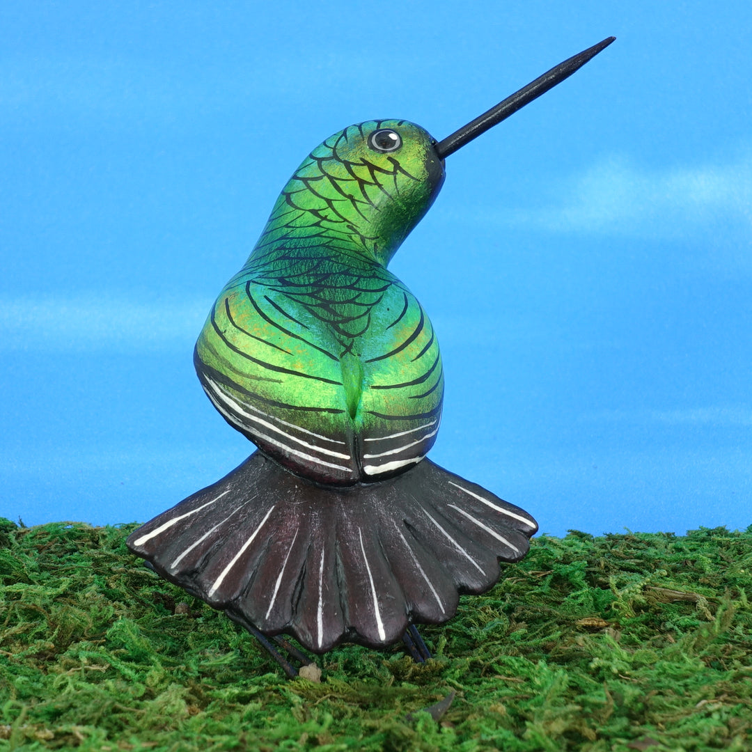 Sapphire Throated Hummingbird Ceramic Figurine