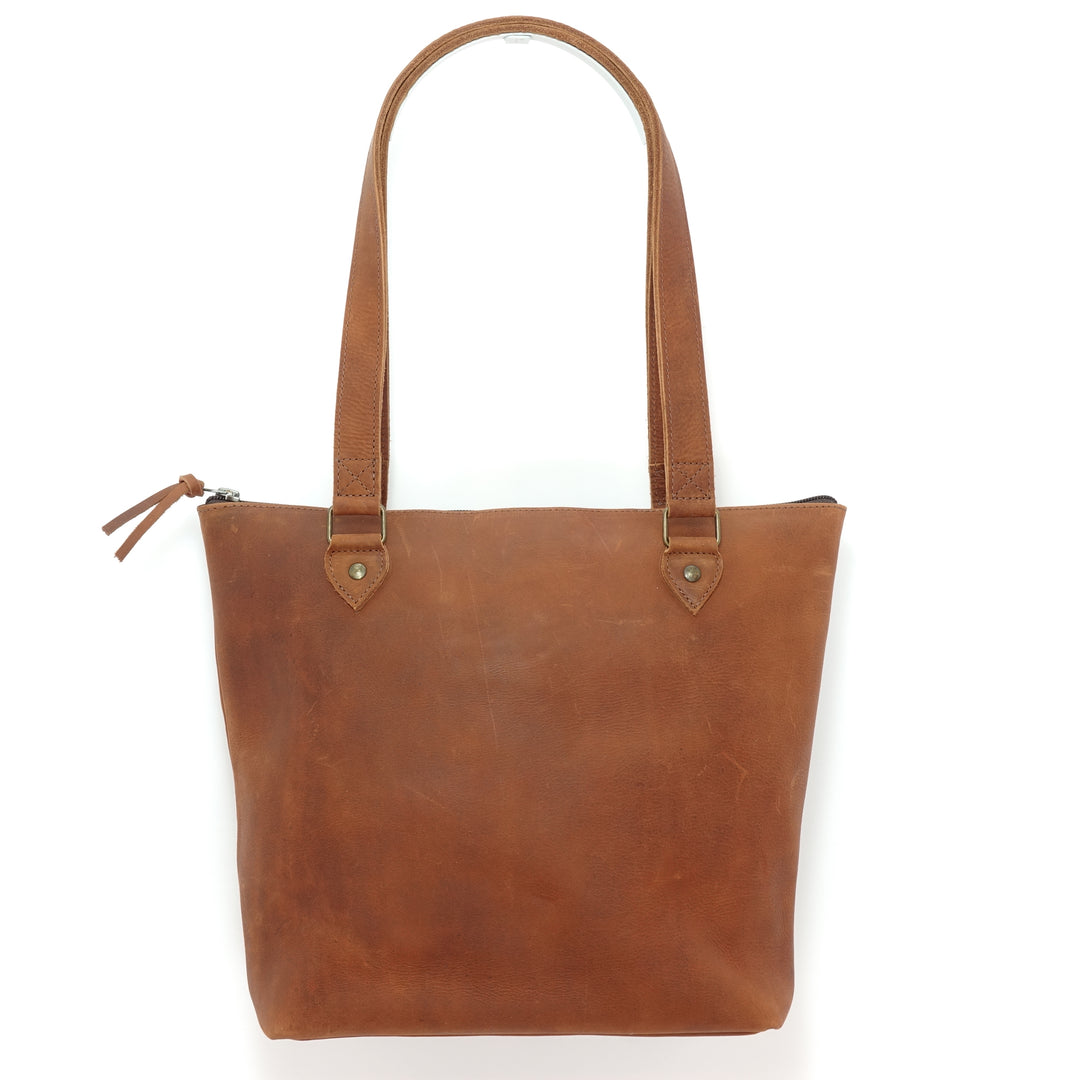 Almost Perfect Ginger Leather Tote