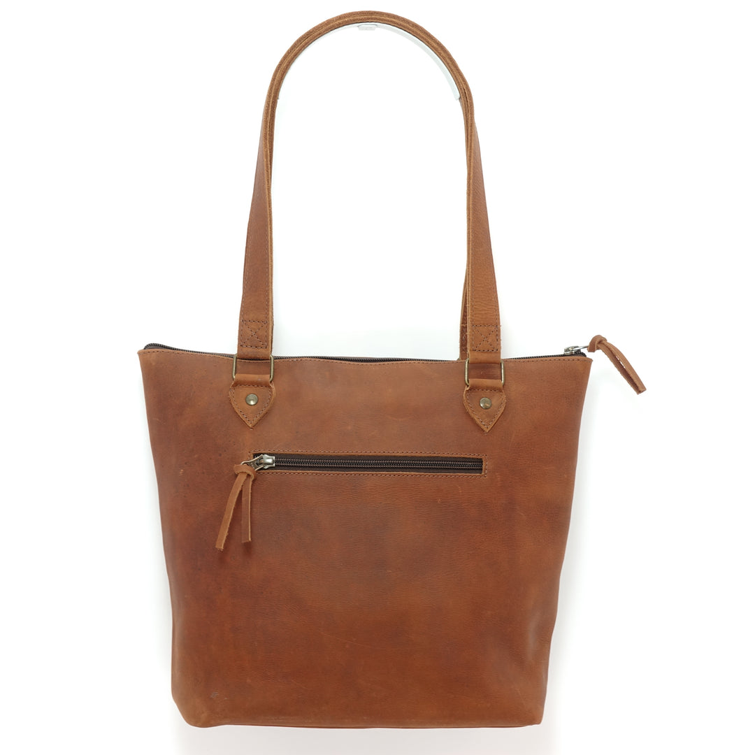 Almost Perfect Ginger Leather Tote